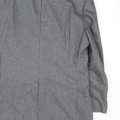 Yorkers Mens Grey Striped Wool Jacket Suit Jacket Size 36 Regular
