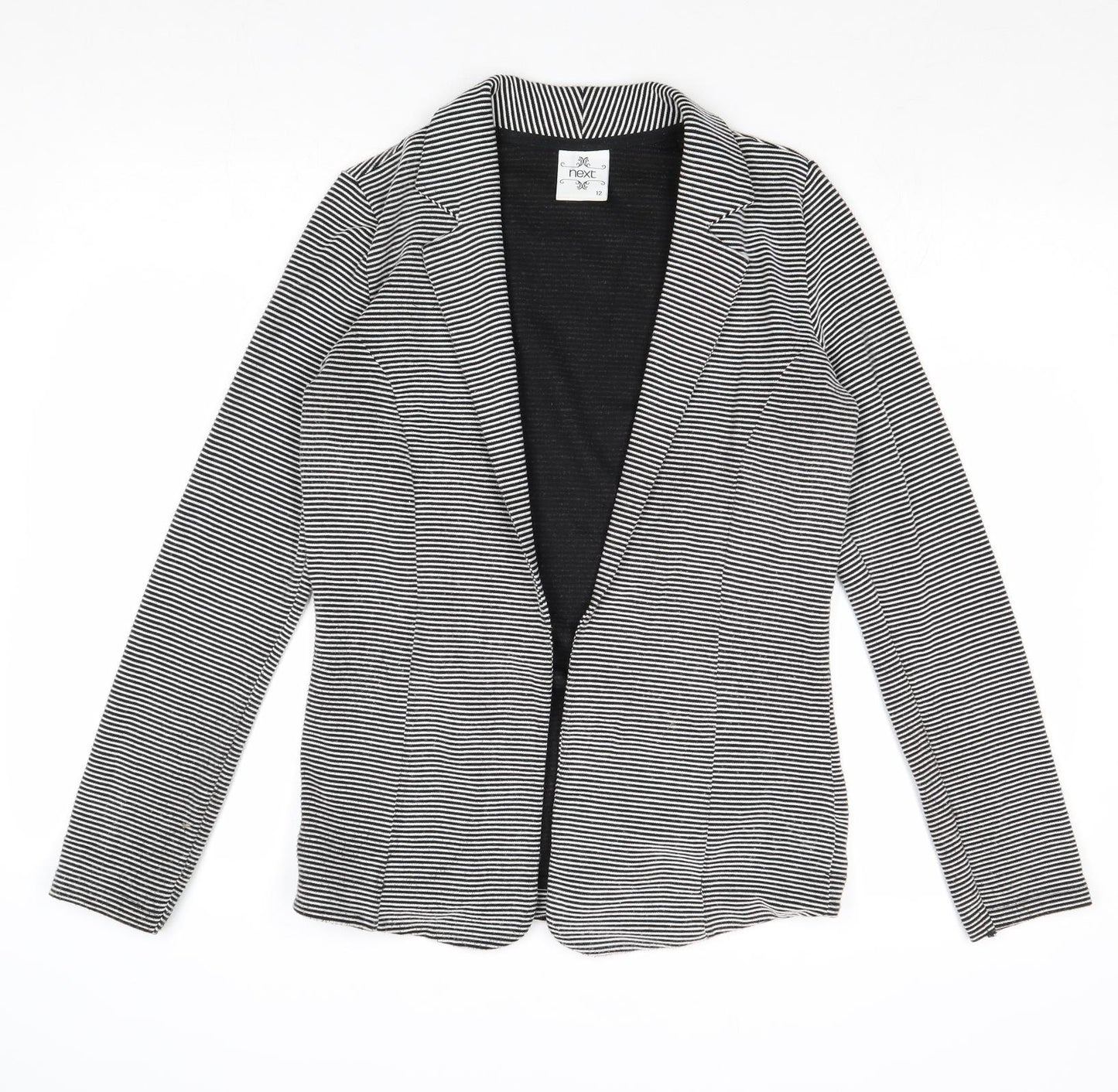 NEXT Womens Grey Striped Jacket Blazer Size 12