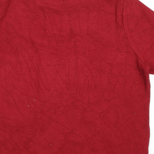 Topshop Womens Red Viscose Basic T-Shirt Size 8 Round Neck