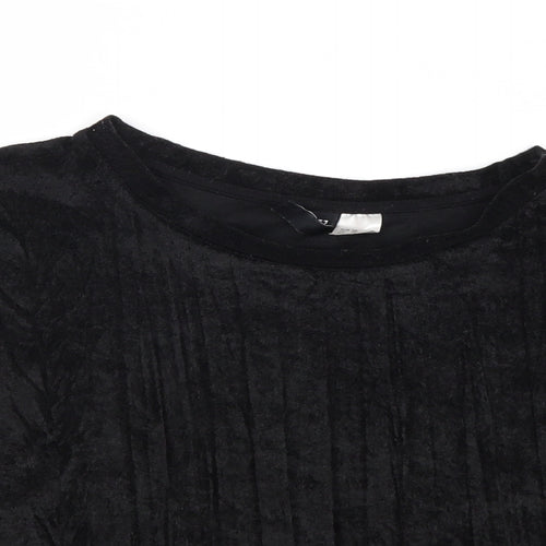 Divided by H&M Womens Black Polyester Basic T-Shirt Size XS Round Neck