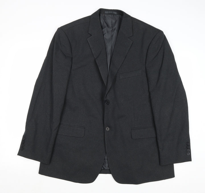 Greenwoods Mens Grey Polyester Jacket Suit Jacket Size 42 Regular