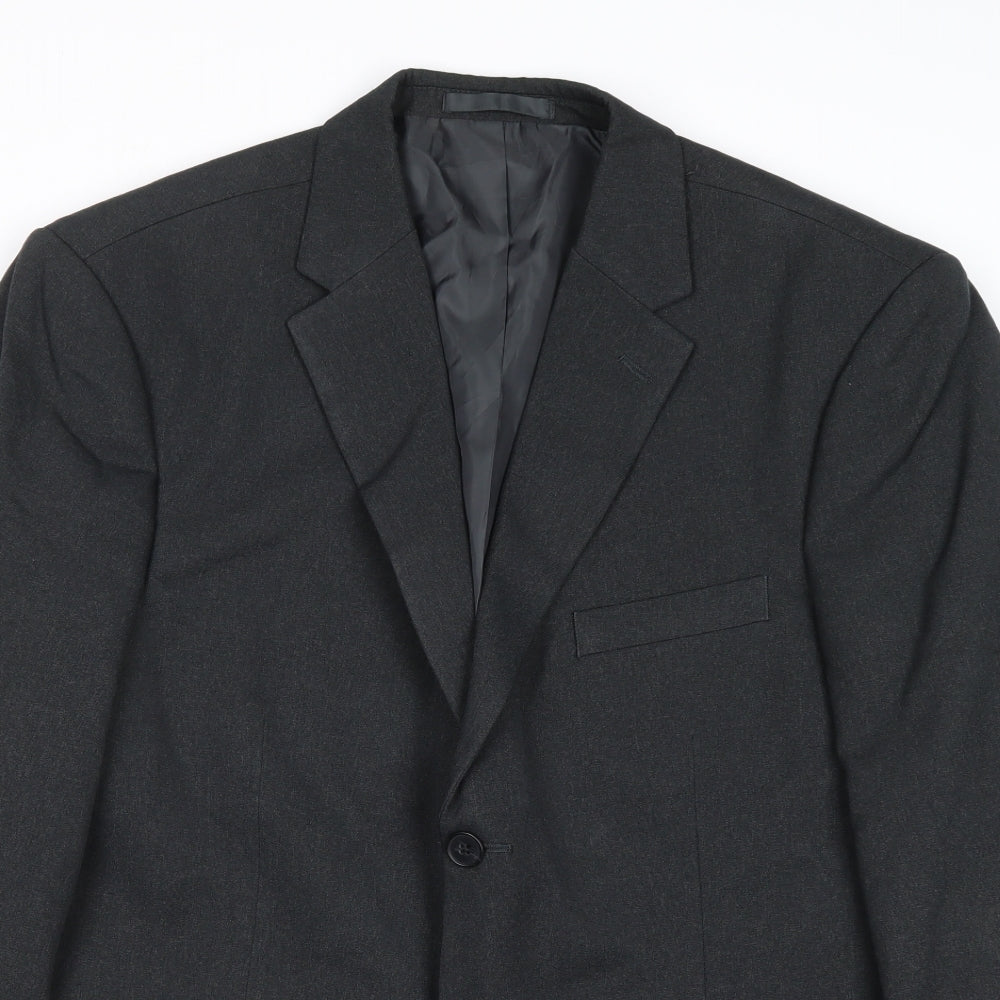 Greenwoods Mens Grey Polyester Jacket Suit Jacket Size 42 Regular