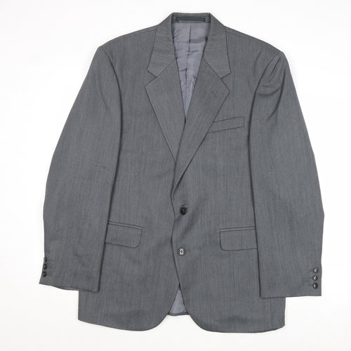 Fine Tailoring Mens Grey Polyester Jacket Suit Jacket Size 42 Regular