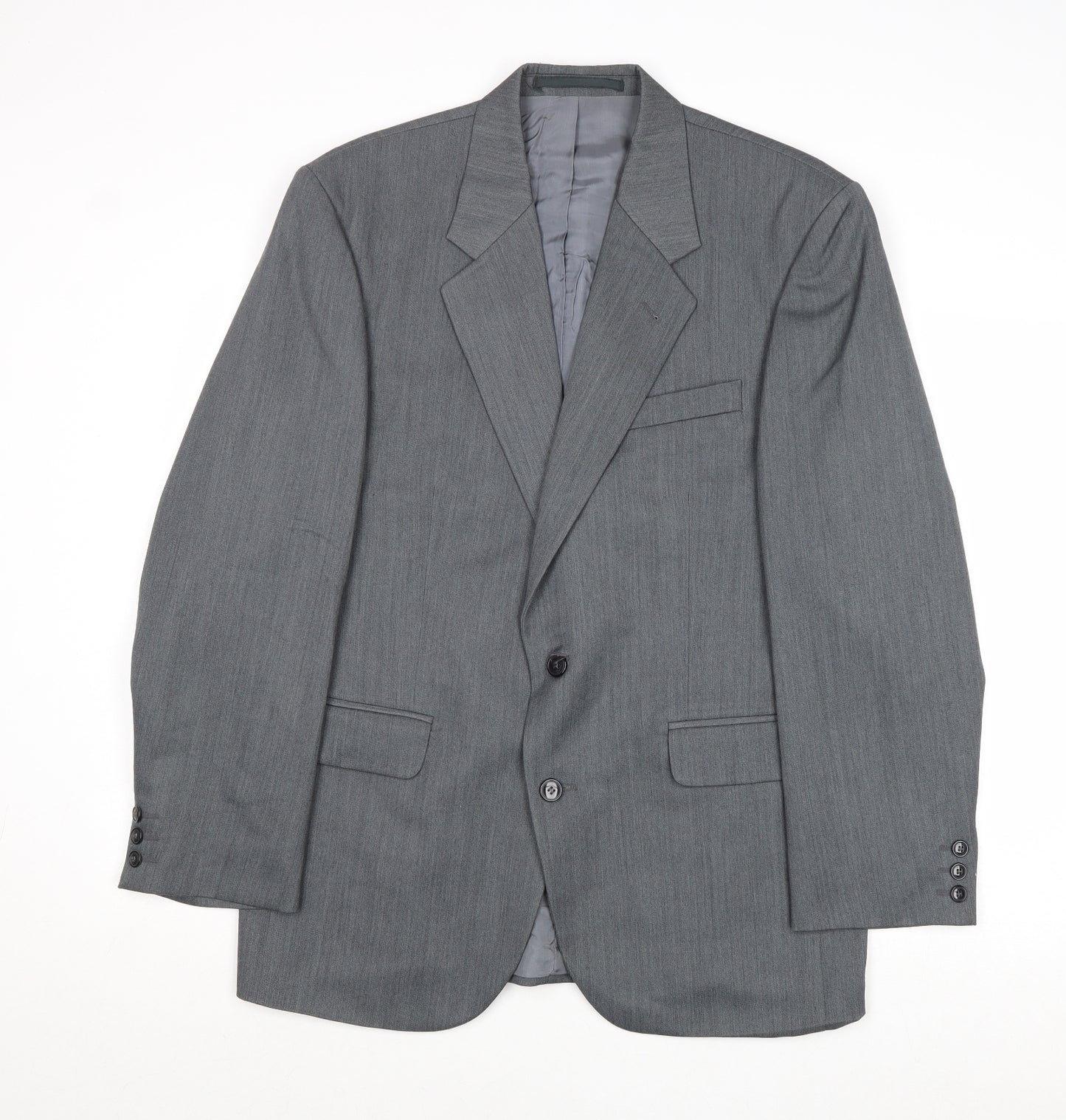 Fine Tailoring Mens Grey Polyester Jacket Suit Jacket Size 42 Regular