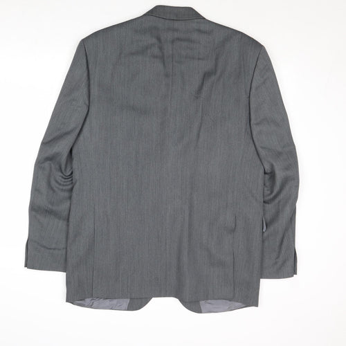 Fine Tailoring Mens Grey Polyester Jacket Suit Jacket Size 42 Regular