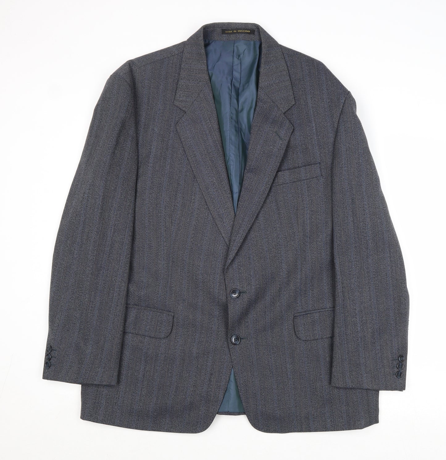 James Barry Mens Blue Striped Wool Jacket Suit Jacket Size 44 Regular