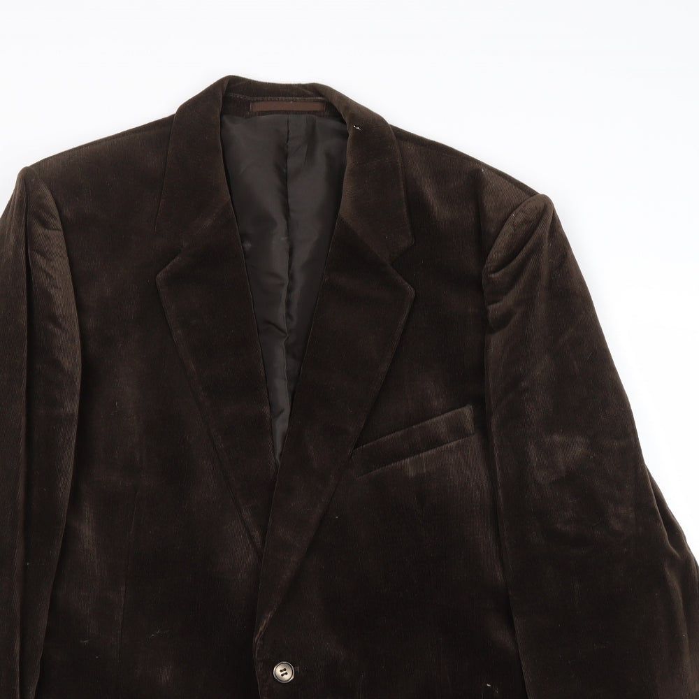 marks and Mens Brown Cotton Jacket Blazer Size 42 Regular