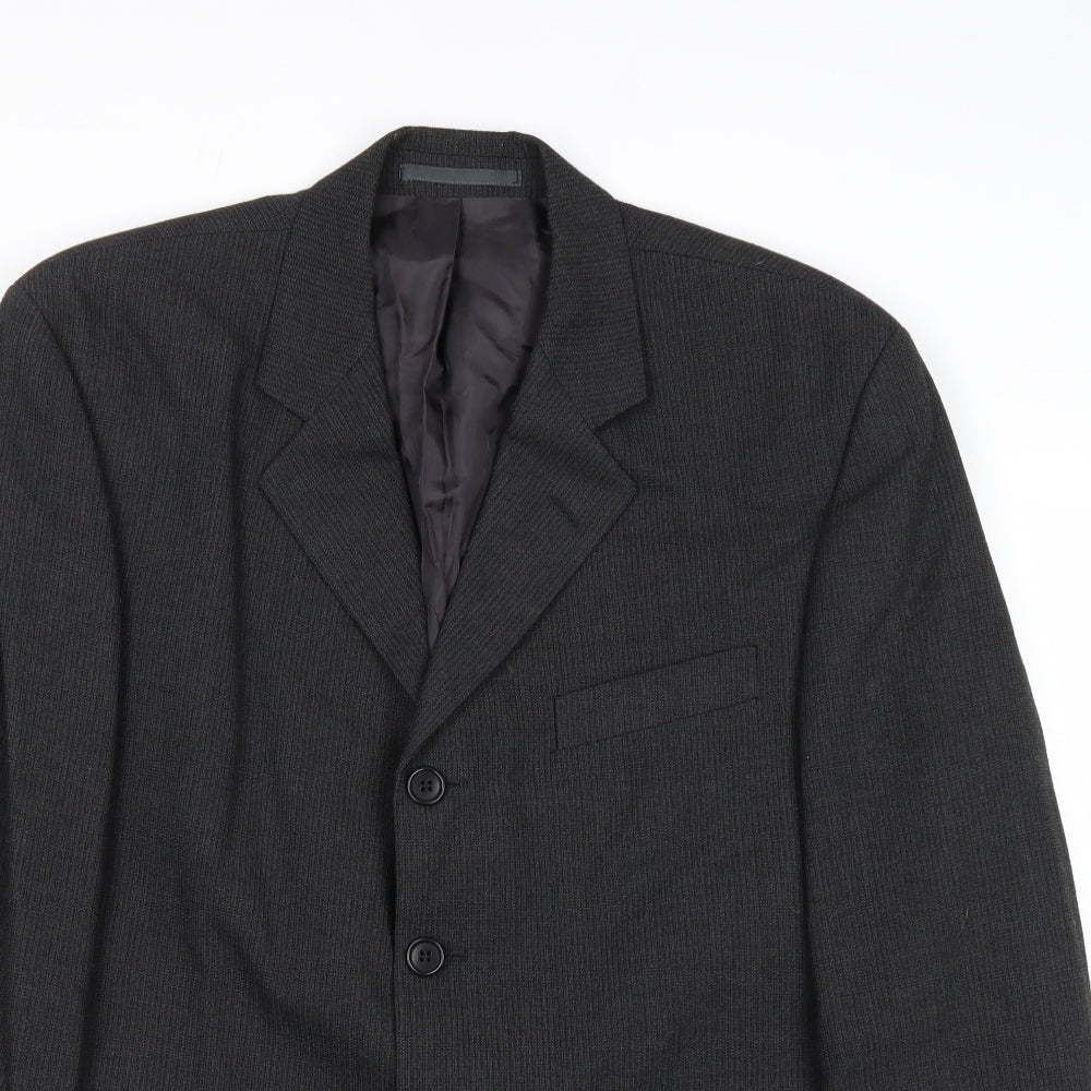 Burton Mens Grey Polyester Jacket Suit Jacket Size 40 Regular