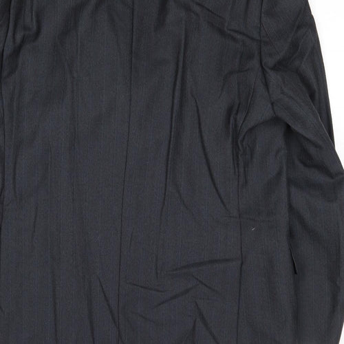 Mugee Mens Grey Striped Wool Jacket Suit Jacket Size 44 Regular