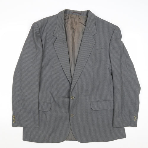 James Barry Mens Grey Striped Wool Jacket Suit Jacket Size 42 Regular
