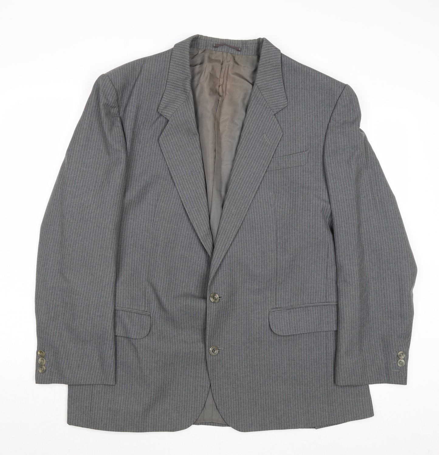 James Barry Mens Grey Striped Wool Jacket Suit Jacket Size 42 Regular