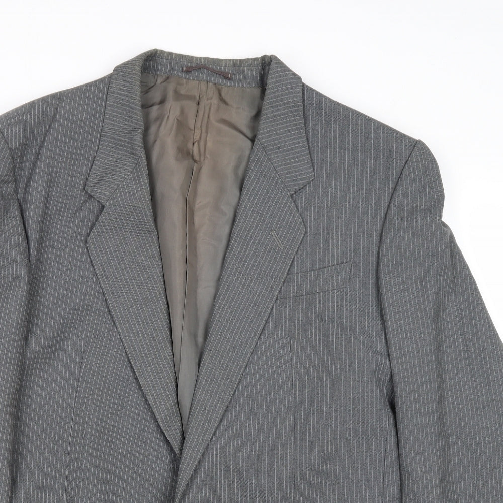 James Barry Mens Grey Striped Wool Jacket Suit Jacket Size 42 Regular