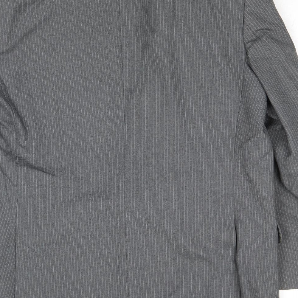 James Barry Mens Grey Striped Wool Jacket Suit Jacket Size 42 Regular