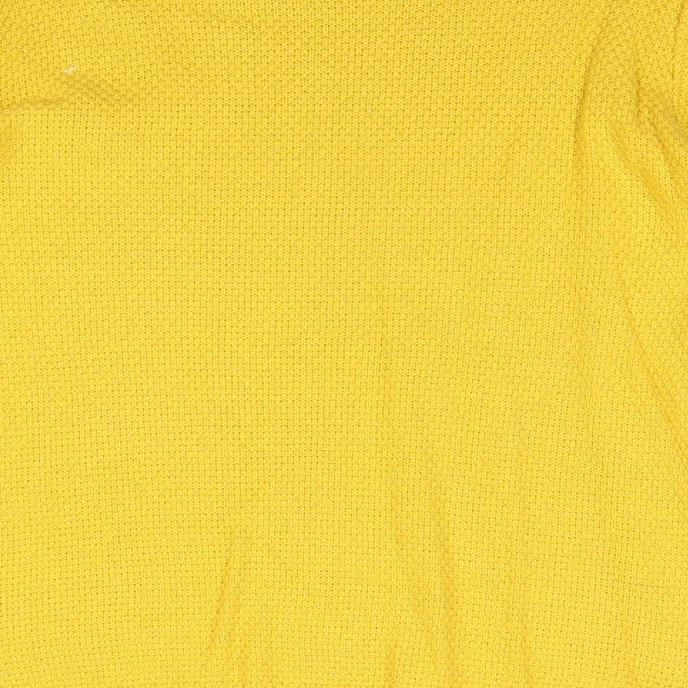 Pull&Bear Womens Yellow Boat Neck Acetate Pullover Jumper Size M