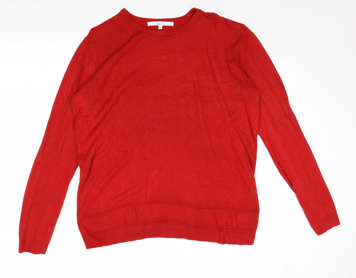 Vida Vi Womens Red Round Neck Acrylic Pullover Jumper Size XL