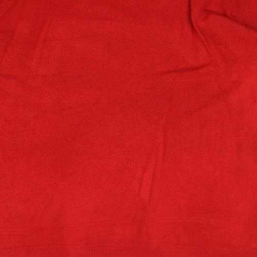 Vida Vi Womens Red Round Neck Acrylic Pullover Jumper Size XL
