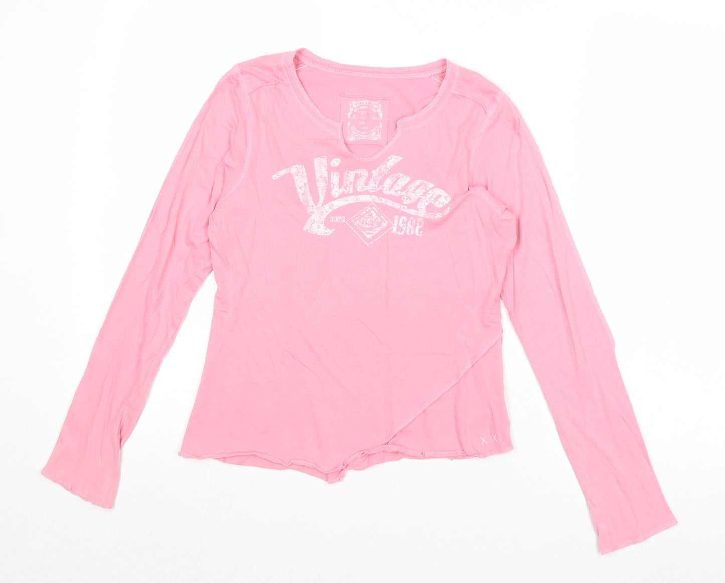 NEXT Girls Pink 100% Cotton Basic T-Shirt Size 12 Years Round Neck Pullover