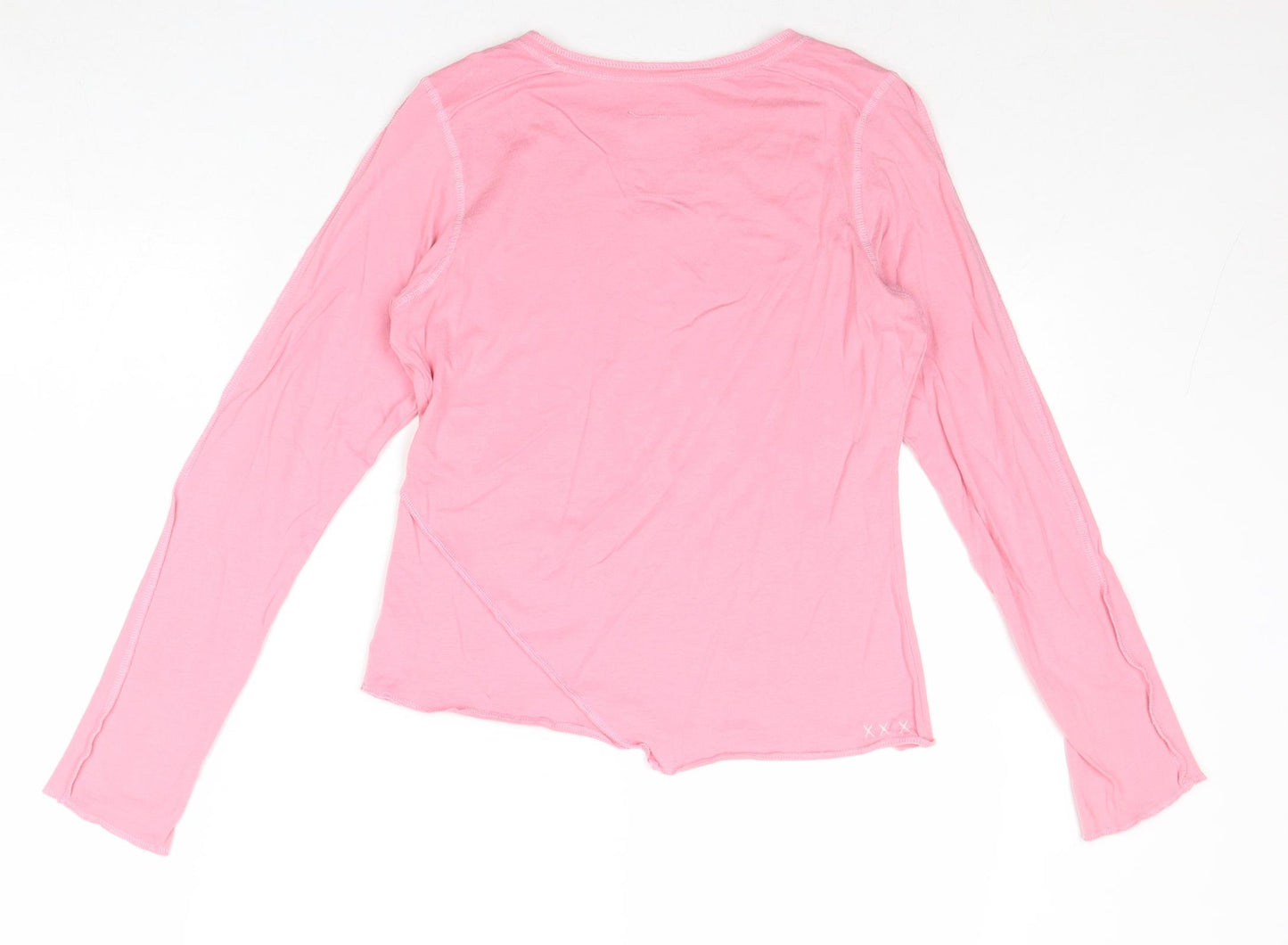 NEXT Girls Pink 100% Cotton Basic T-Shirt Size 12 Years Round Neck Pullover