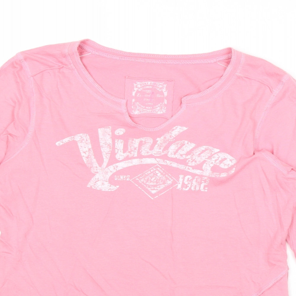 NEXT Girls Pink 100% Cotton Basic T-Shirt Size 12 Years Round Neck Pullover