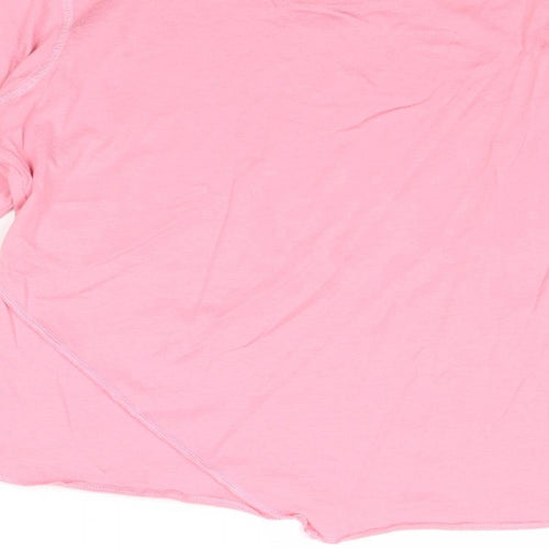 NEXT Girls Pink 100% Cotton Basic T-Shirt Size 12 Years Round Neck Pullover