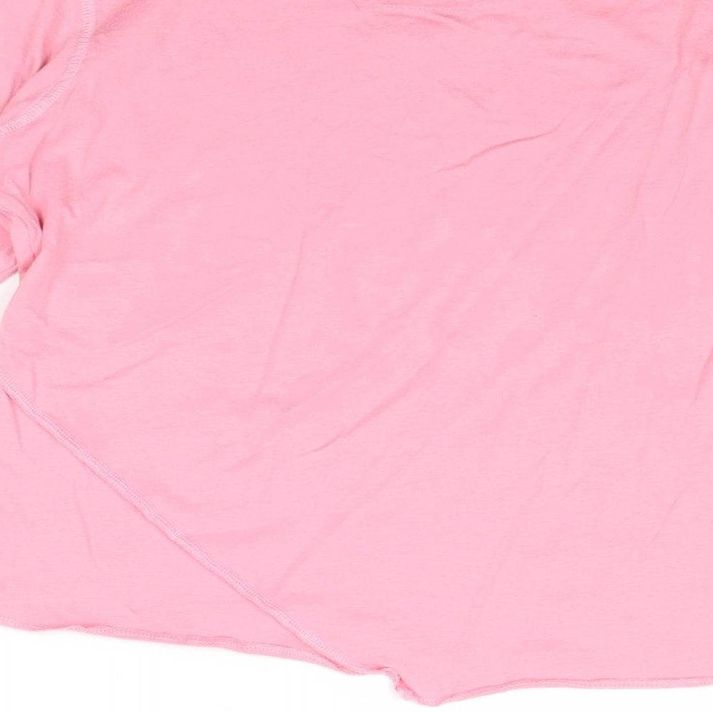 NEXT Girls Pink 100% Cotton Basic T-Shirt Size 12 Years Round Neck Pullover