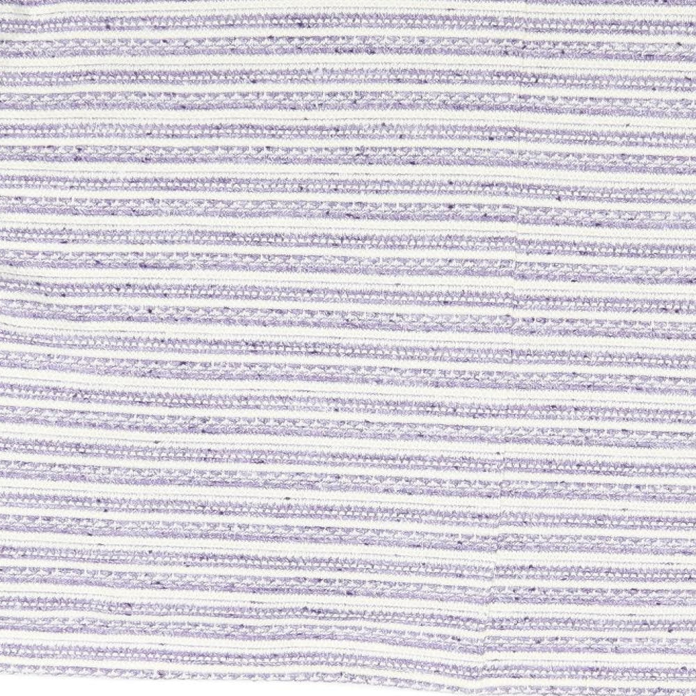 Marks and Spencer Womens Purple Round Neck Striped Cotton Pullover Jumper Size 12