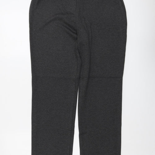 Marks and Spencer Womens Grey Geometric Viscose Trousers Size 12 L28 in Regular