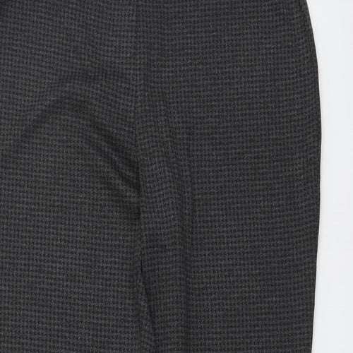 Marks and Spencer Womens Grey Geometric Viscose Trousers Size 12 L28 in Regular