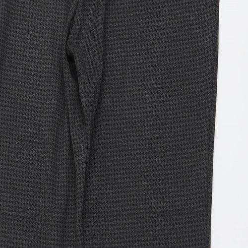 Marks and Spencer Womens Grey Geometric Viscose Trousers Size 12 L28 in Regular