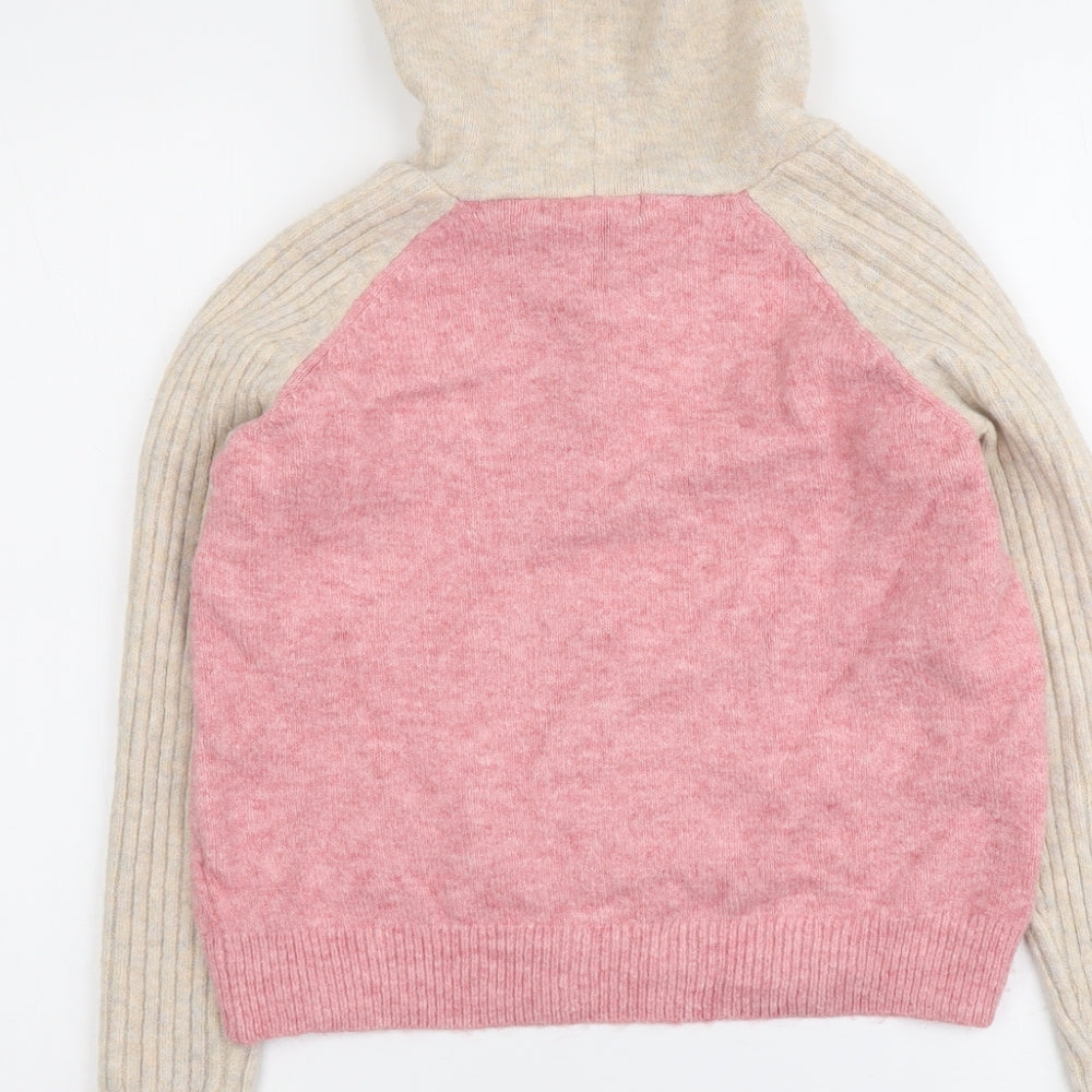 Marks and Spencer Womens Pink Round Neck Acrylic Pullover Jumper Size S