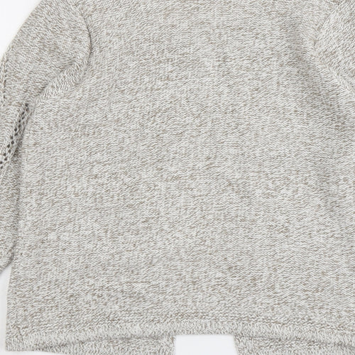 EWM Womens Beige Round Neck Acrylic Cardigan Jumper Size S