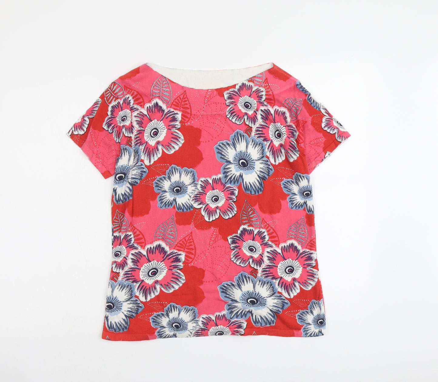 NEXT Womens Multicoloured Round Neck Floral Cotton Pullover Jumper Size 14