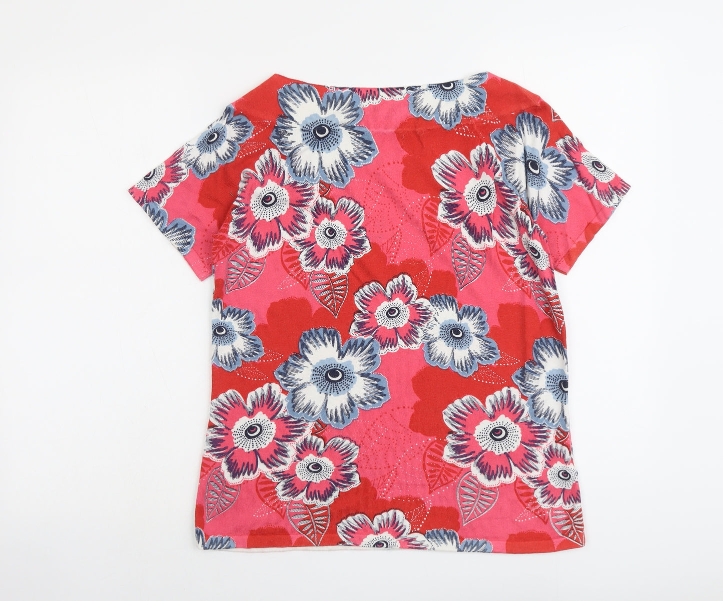 NEXT Womens Multicoloured Round Neck Floral Cotton Pullover Jumper Size 14