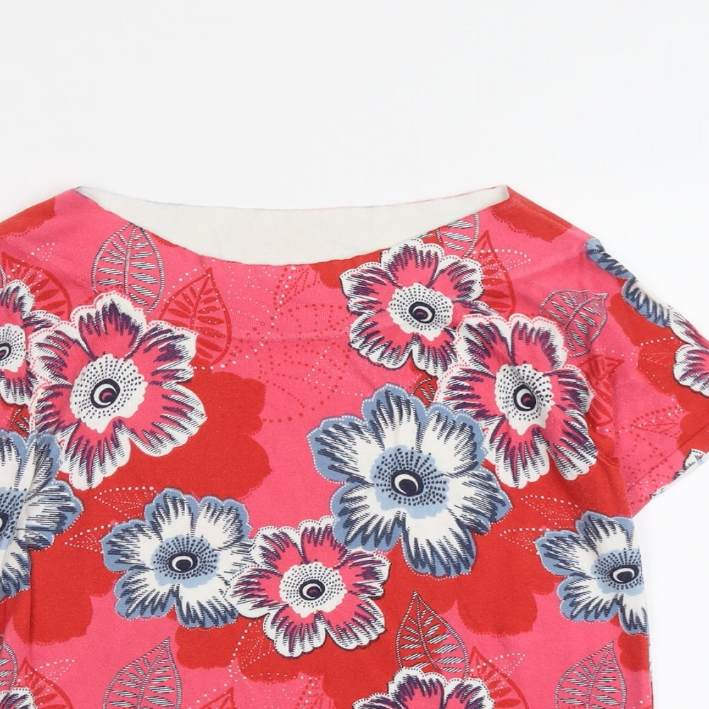 NEXT Womens Multicoloured Round Neck Floral Cotton Pullover Jumper Size 14