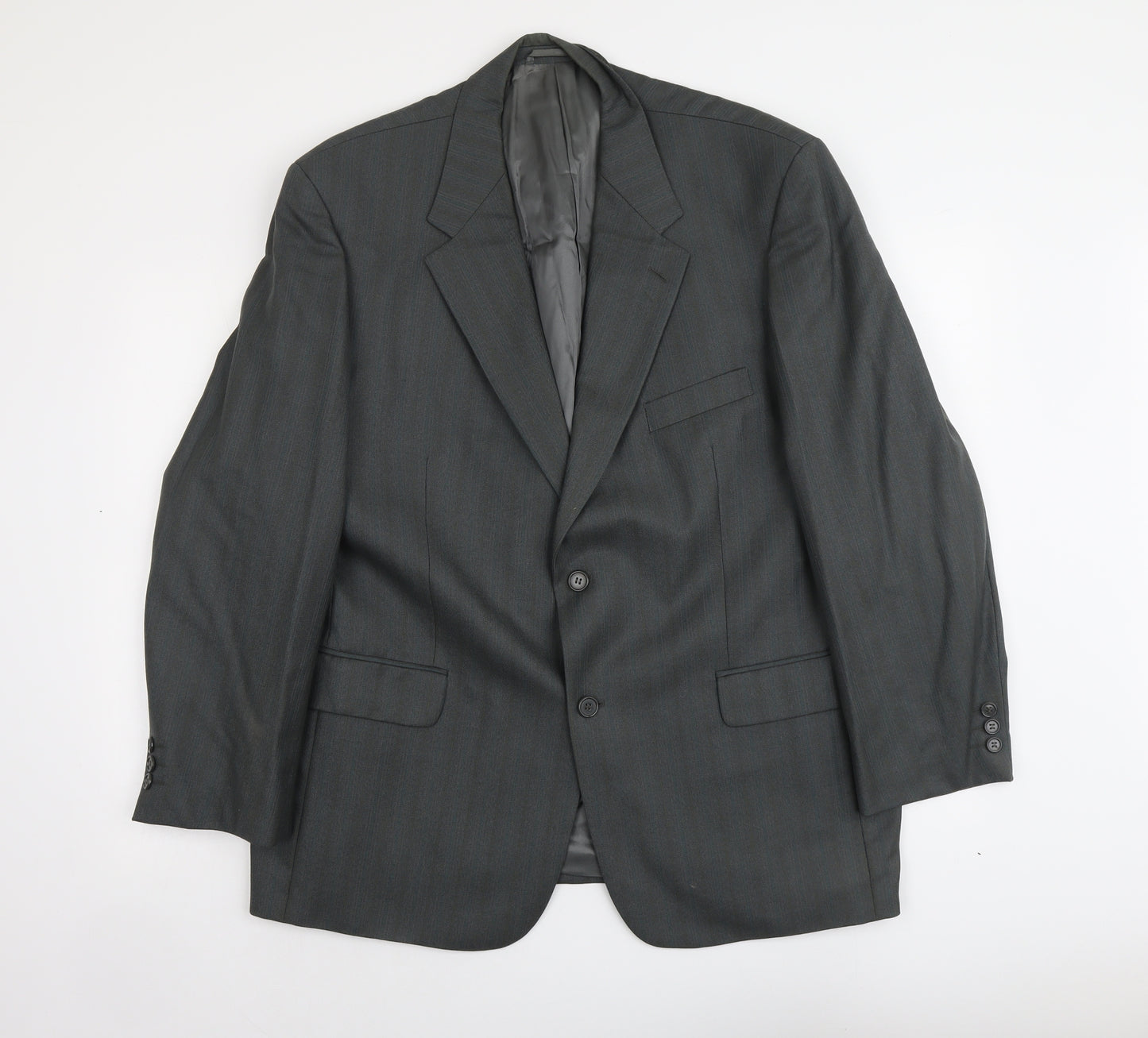 Wellington Mens Grey Striped Wool Jacket Suit Jacket Size L Regular