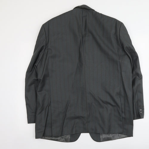 Wellington Mens Grey Striped Wool Jacket Suit Jacket Size L Regular