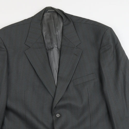 Wellington Mens Grey Striped Wool Jacket Suit Jacket Size L Regular