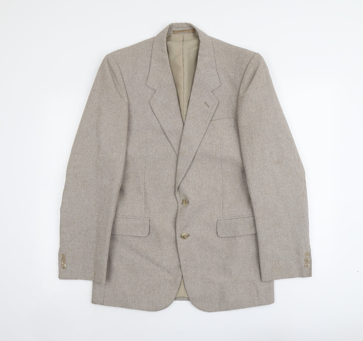 C&A Mens Beige Polyester Jacket Blazer Size S Regular