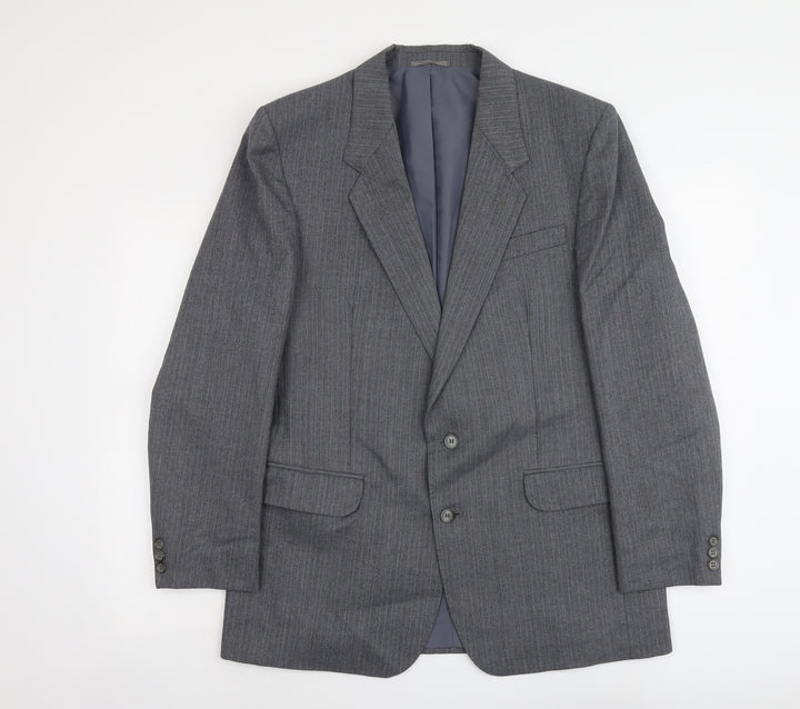 C&A Mens Grey Polyester Jacket Suit Jacket Size L Regular