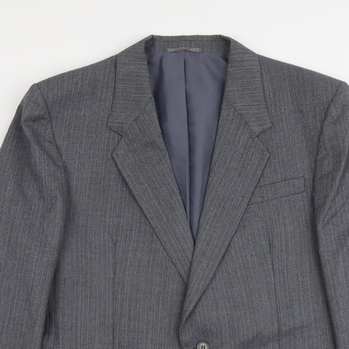 C&A Mens Grey Polyester Jacket Suit Jacket Size L Regular