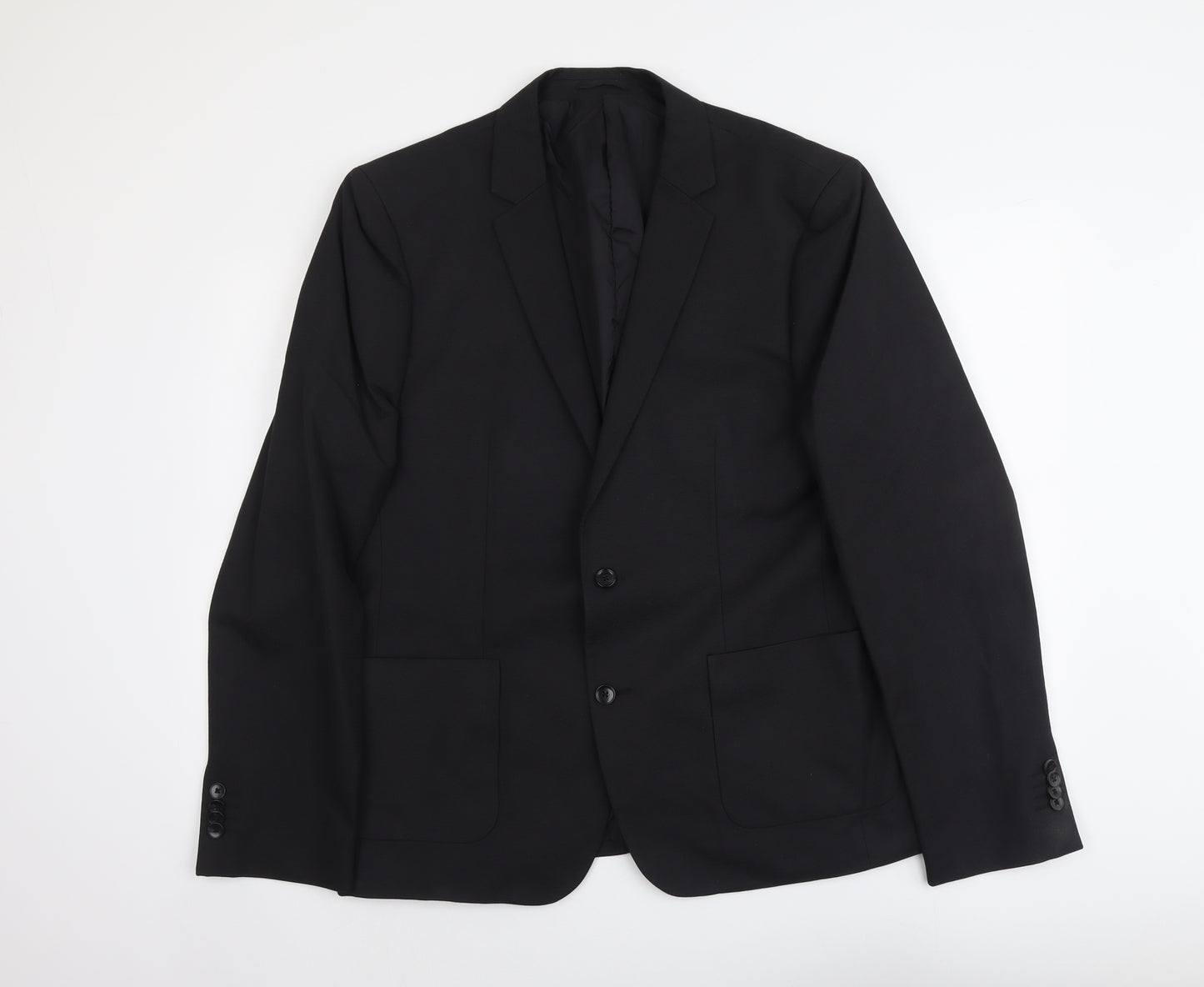 Kiomi Mens Black Polyester Jacket Suit Jacket Size L Regular