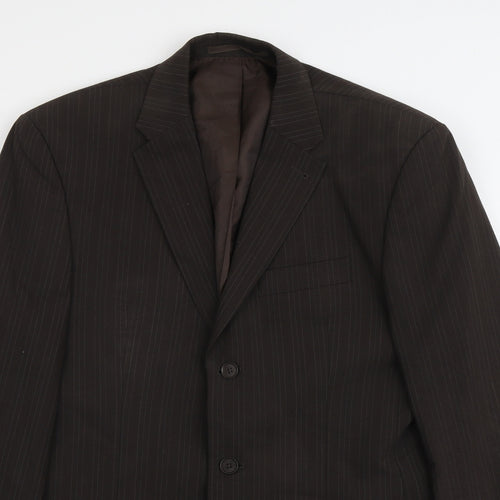 NEXT Mens Brown Striped Wool Jacket Suit Jacket Size M Regular