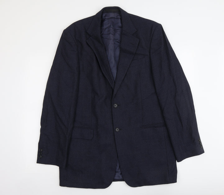 Marks and Spencer Mens Blue Wool Jacket Suit Jacket Size L Regular