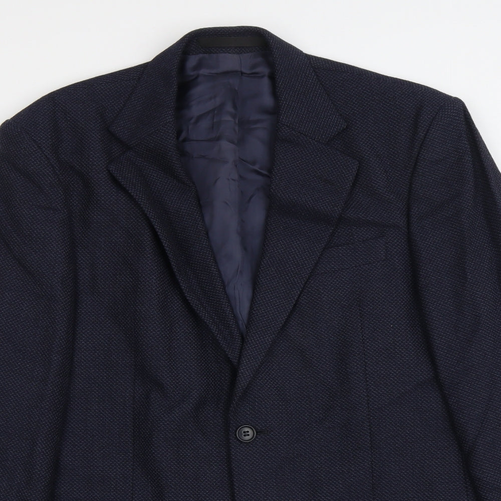 Marks and Spencer Mens Blue Wool Jacket Suit Jacket Size L Regular