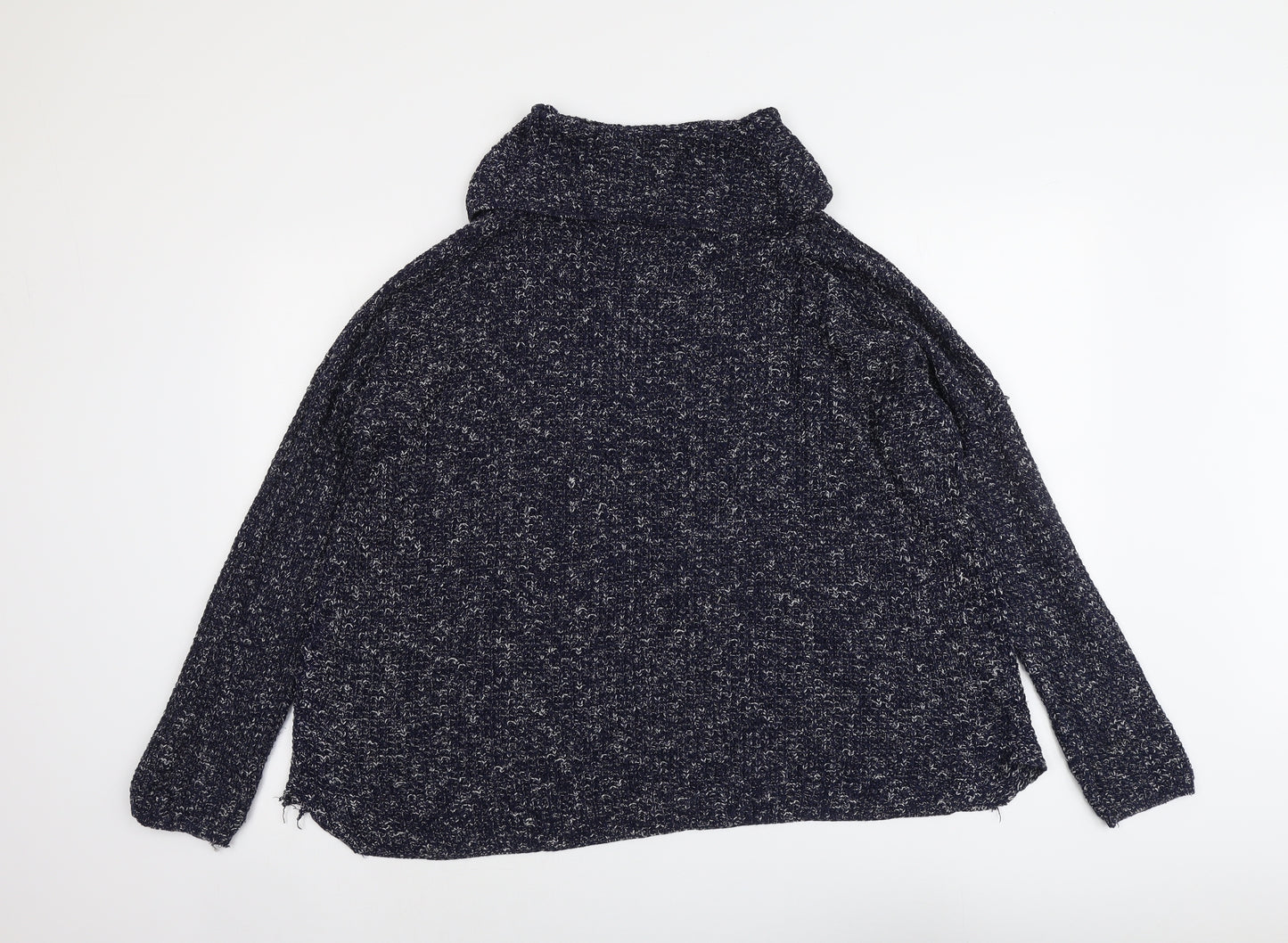 Boohoo Womens Blue Roll Neck Acrylic Pullover Jumper Size M
