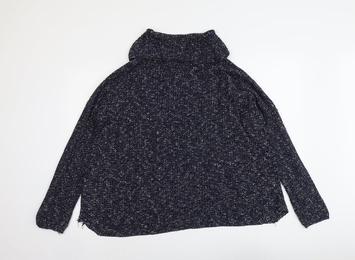 Boohoo Womens Blue Roll Neck Acrylic Pullover Jumper Size M