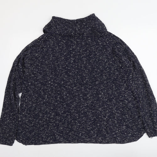 Boohoo Womens Blue Roll Neck Acrylic Pullover Jumper Size M