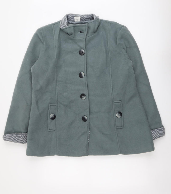 Anne De Lancay Womens Green Jacket Size M Button