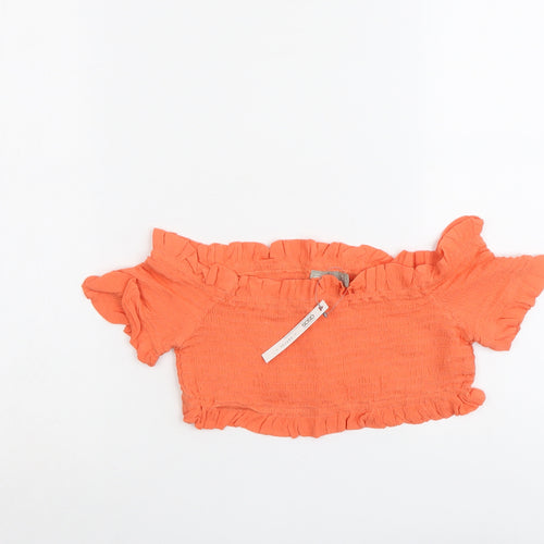 ASOS Womens Orange Viscose Cropped Tank Size 8 Off the Shoulder