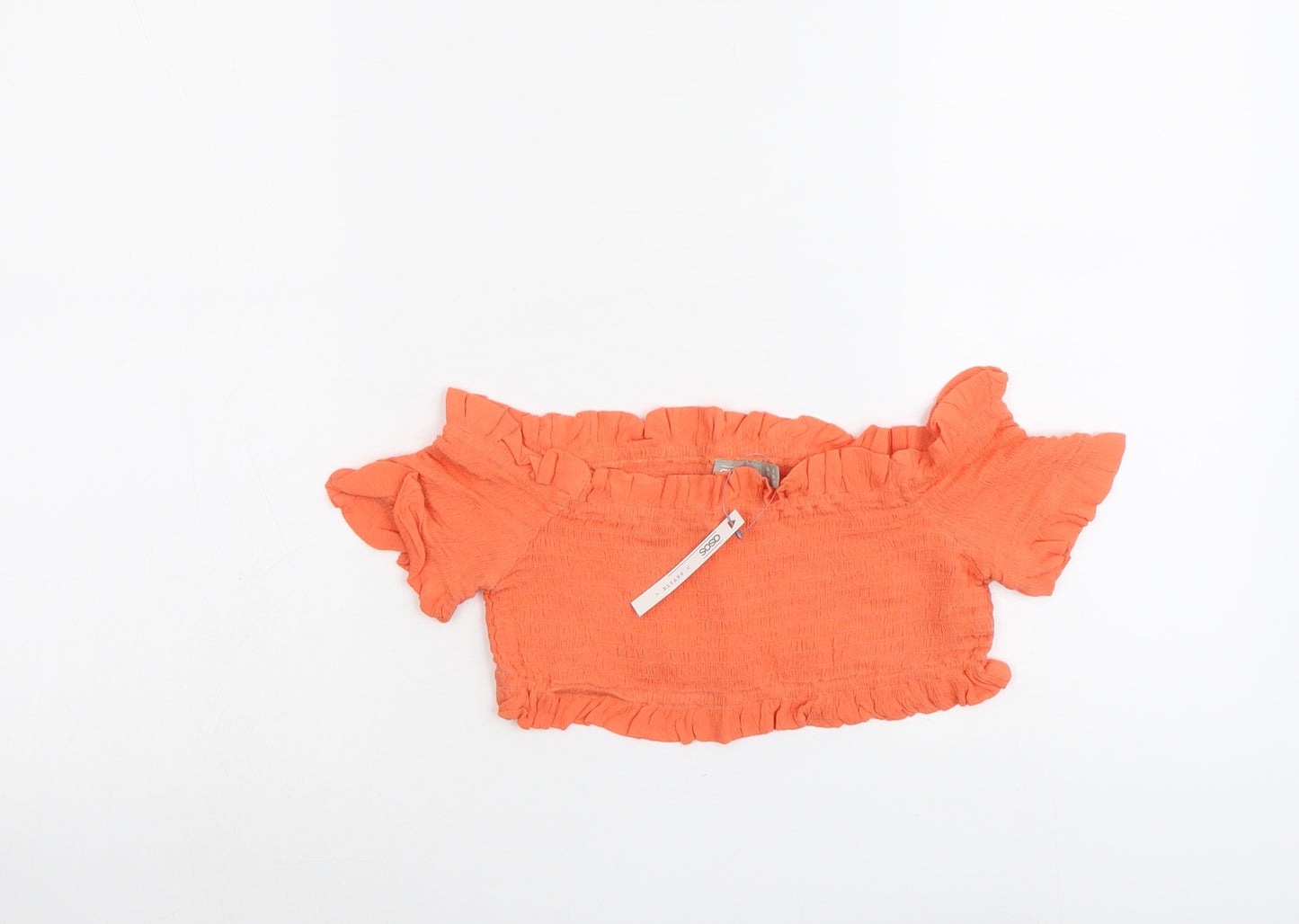 ASOS Womens Orange Viscose Cropped Tank Size 8 Off the Shoulder